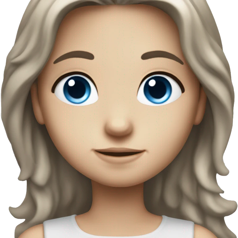 Caucasian brunette angel with long hair, dimples, big blue eyes, halo and wings emoji