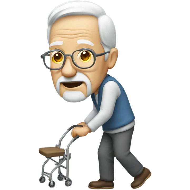 old man with walking frame emoji