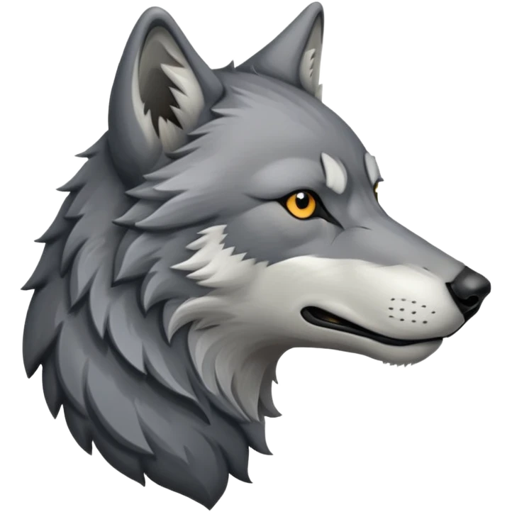 wolf head in profile view, side view of wolf face emoji