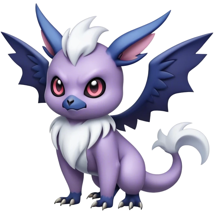 Edgy Cool Kawaii Noibat-Absol-Pokémon Full Body emoji