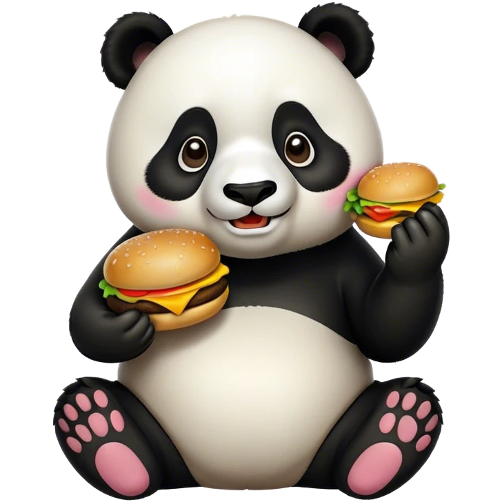 Panda eating McDonalds  emoji