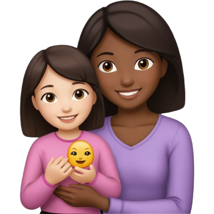 mads lady holds asian girl by the girl  emoji