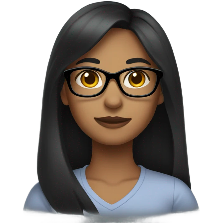 girl with black medium hair wearing glasses emoji