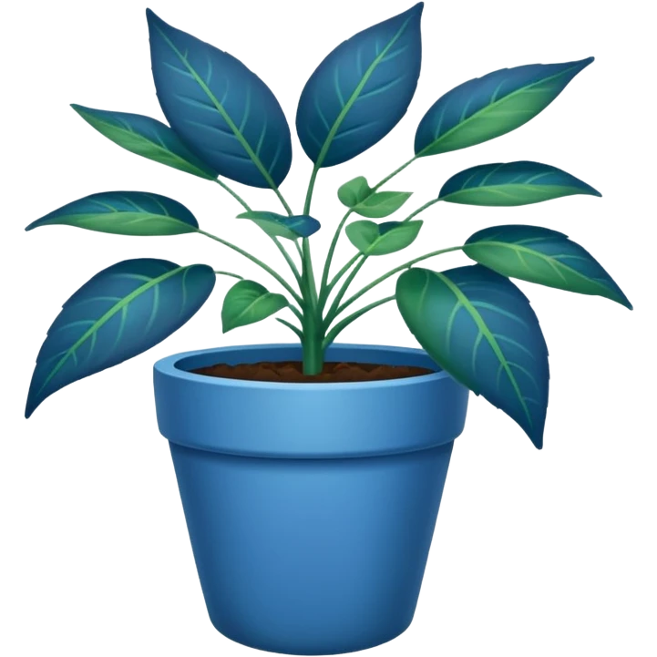 Potted Sidewalk plant blue emoji