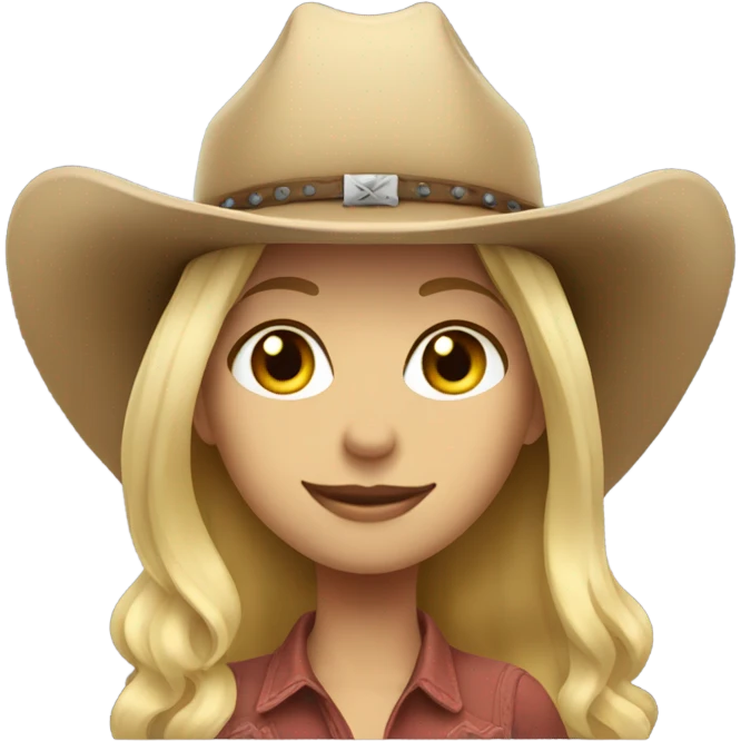 Tall blonde girl wearing a cowboy hat emoji