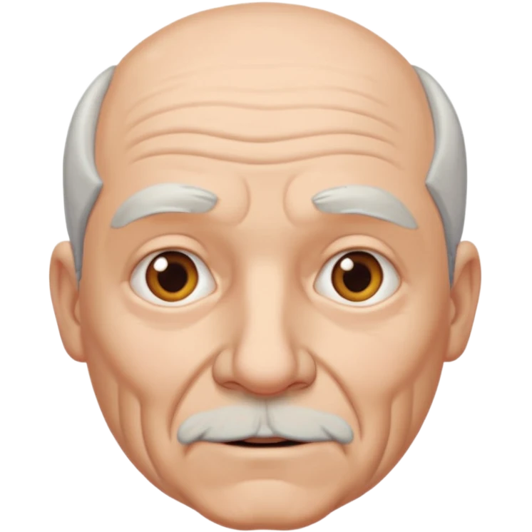 Old white bald man with grey hair emoji