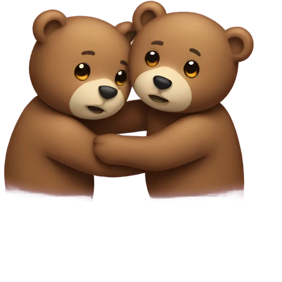 Two bears cuddling  emoji