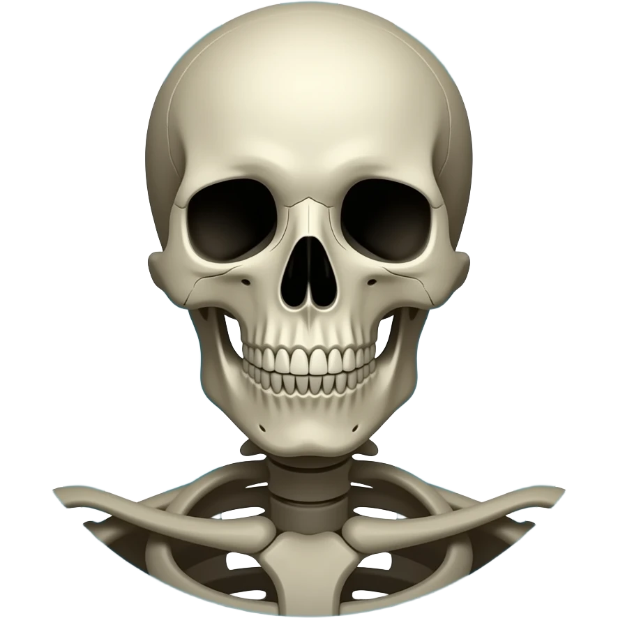 One skeleton head and shoulder with a circle and stripe over it emoji