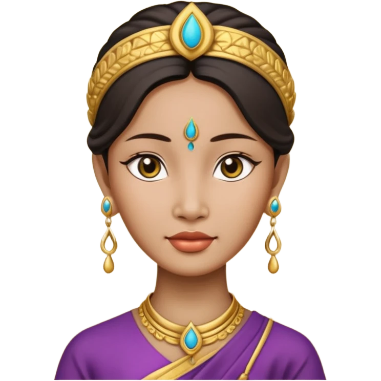 ancient thailand woman with earrring emoji