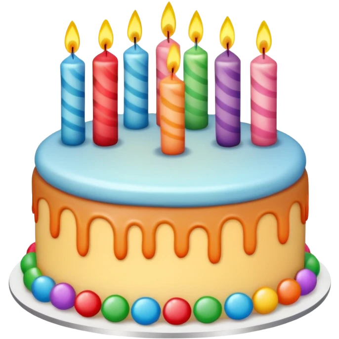 cake with candles and colorful decorations, celebration theme emoji
