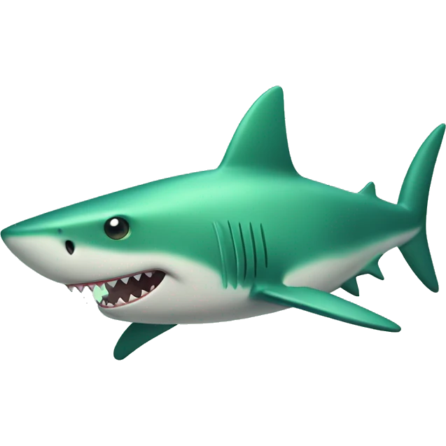 green funny shark  emoji