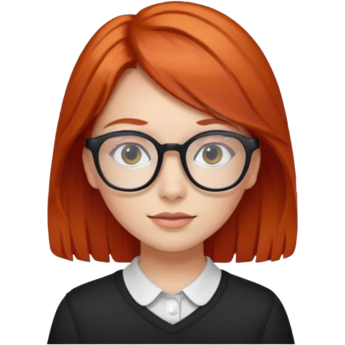 red-haired young girl wearing glasses emoji