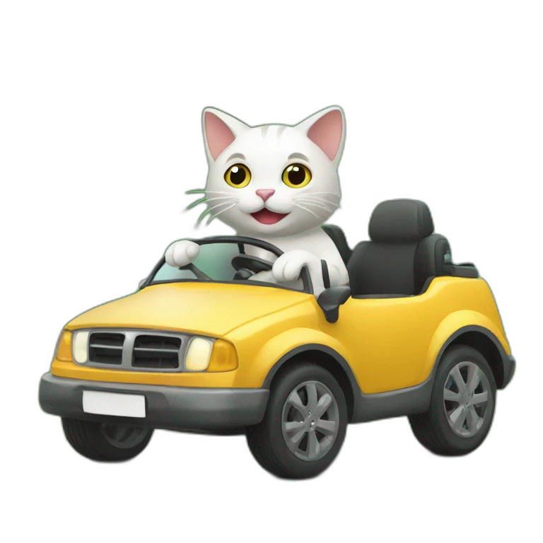Cat driving a car emoji