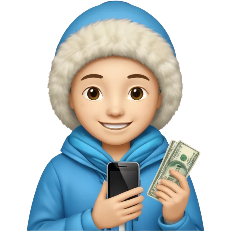 Eskimo with money and tech emoji