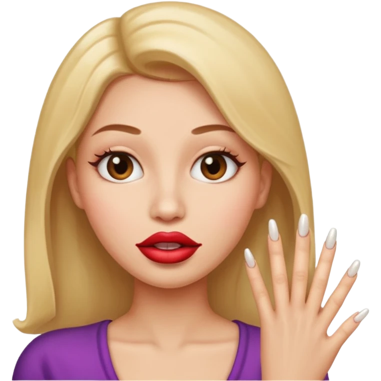 Big lips long nails bestie round head emoji