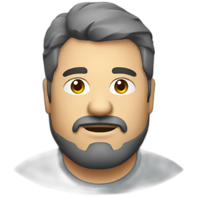 fat middle aged web developer short dark graying hair goatee emoji