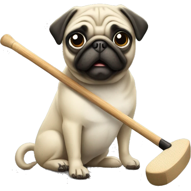 Pug with clubs  emoji