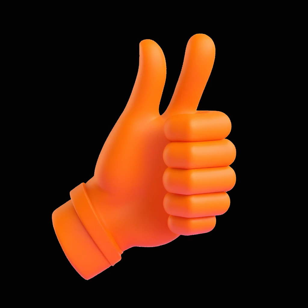 blue thumbs up hand emoji