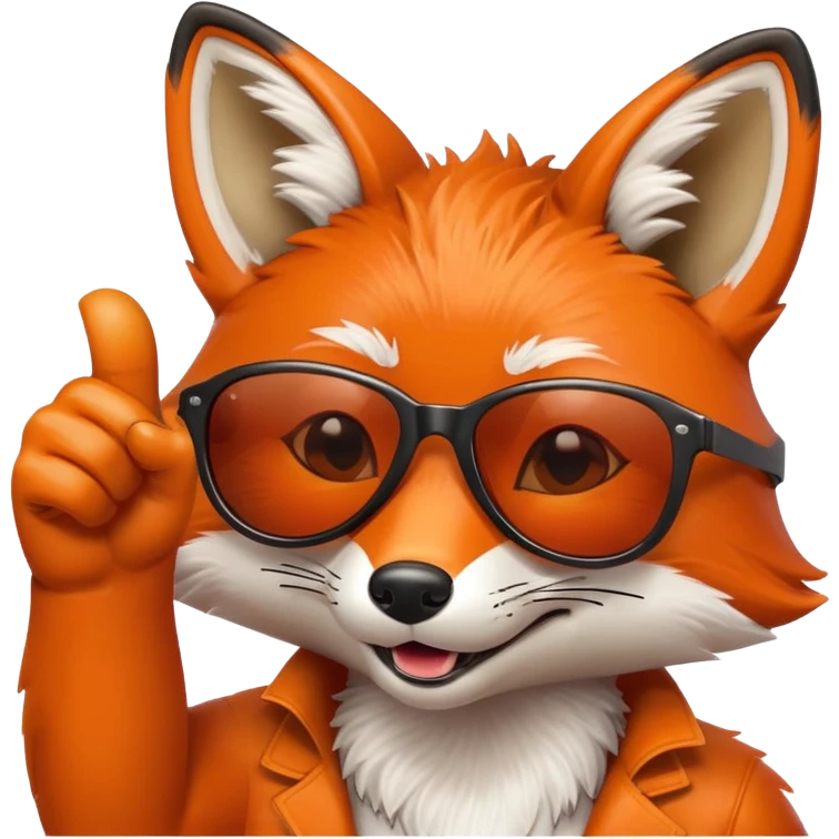 Fox wearing sunglasses and thumbs up emoji