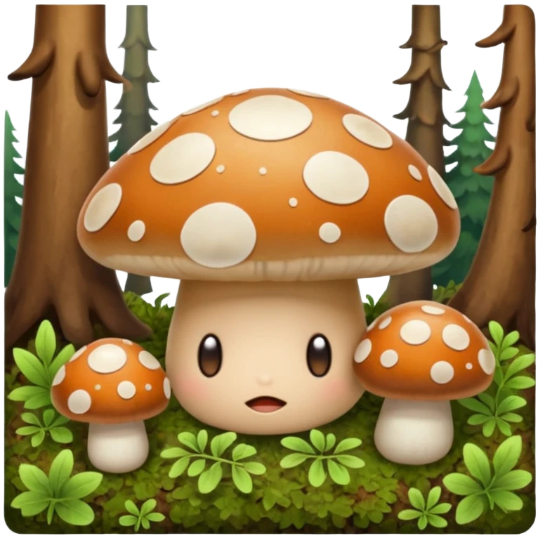 A sleeping mushroom emoji