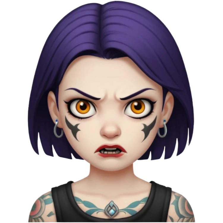 ancient angry girl Tattooed emoji