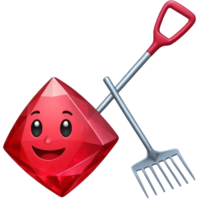 An emoji to upload into slack with the ruby on rails gem with a rake superimposed on it, indicating a "rake task" emoji