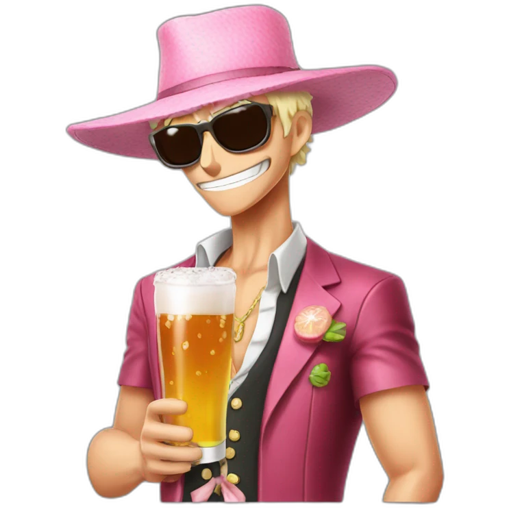 Doflamingo avec une bierre emoji