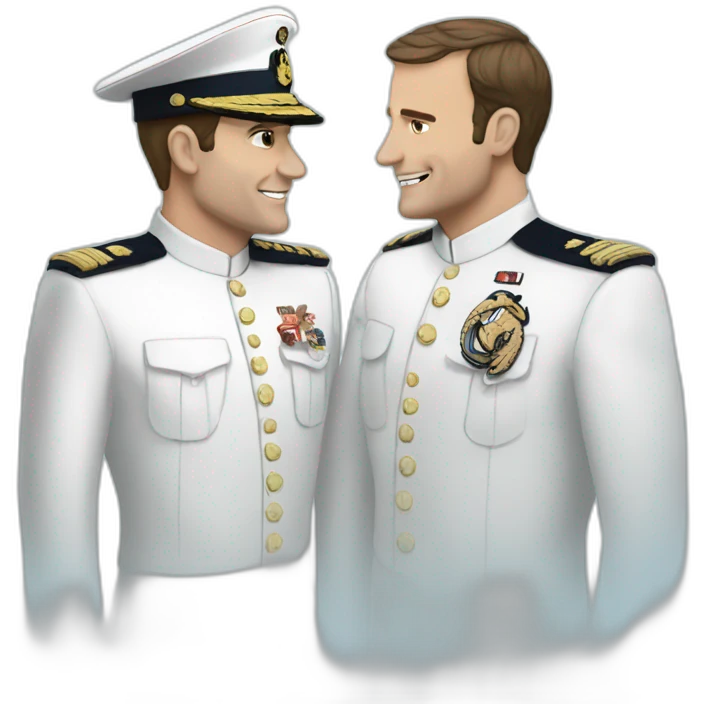 macron with a marine emoji