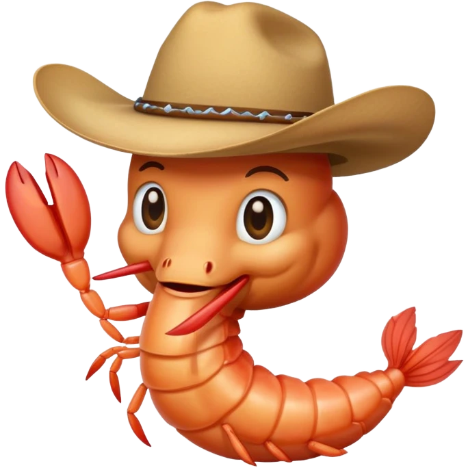 Shrimp with cowboy hat emoji