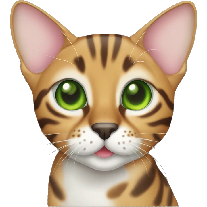 Bengal cat with green eyes walking emoji