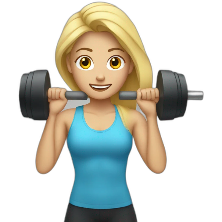 woman blond-haired lifting weights emoji