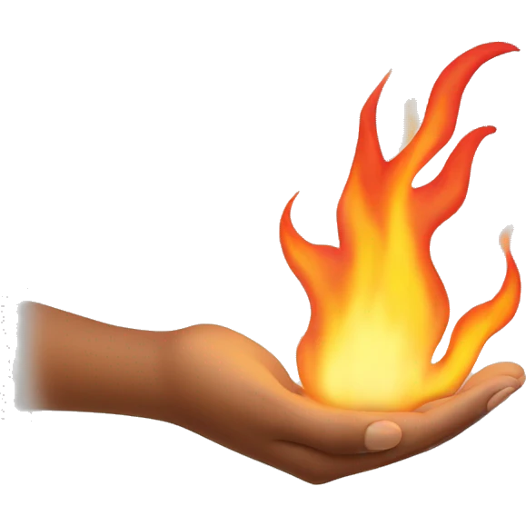 female hand wielding flame emoji