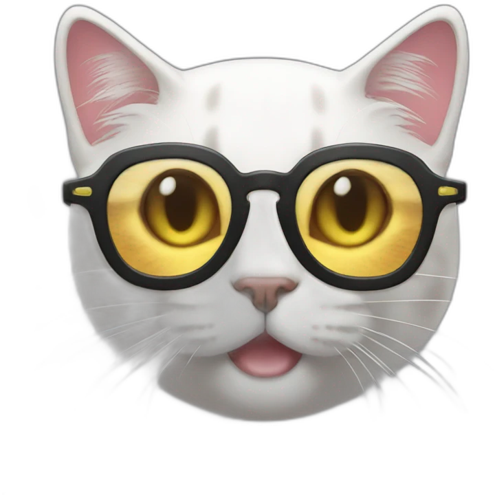 Cat with cool glitch glasses  emoji
