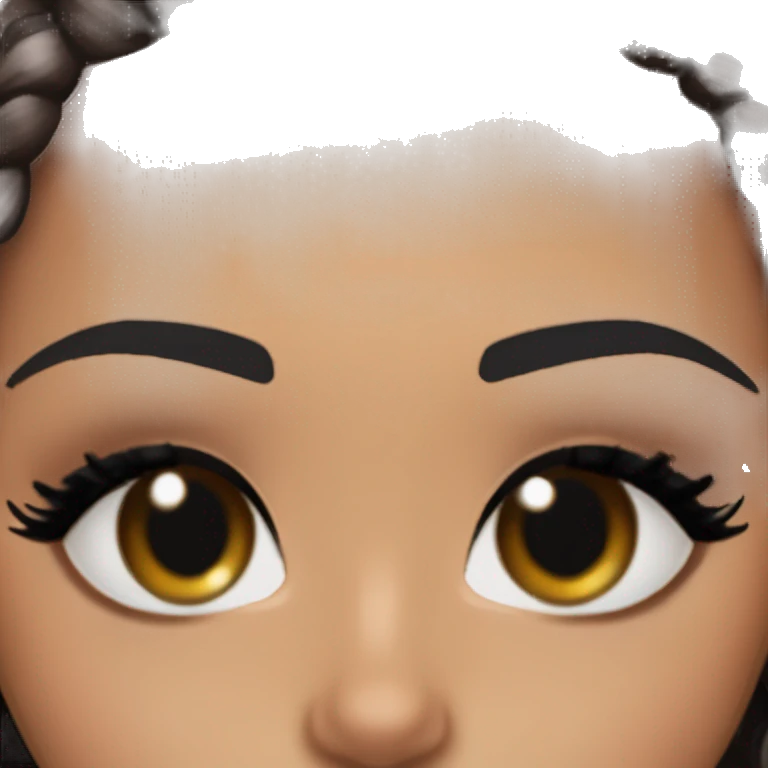 Alexa Demie euphoria sho: warm brown eyes, bold black sharp eyeliner, sparkly rhinestones on eyes, dark arched brows, full nude-berry lips, light skin, high cheekbones, sleek dark brown long straight hair in ponytail.

 emoji