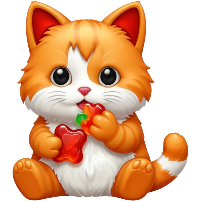 Cute cate eating a bear emoji