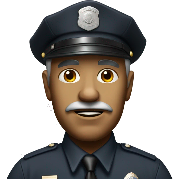Photorealistic old American policeman shoked emoji