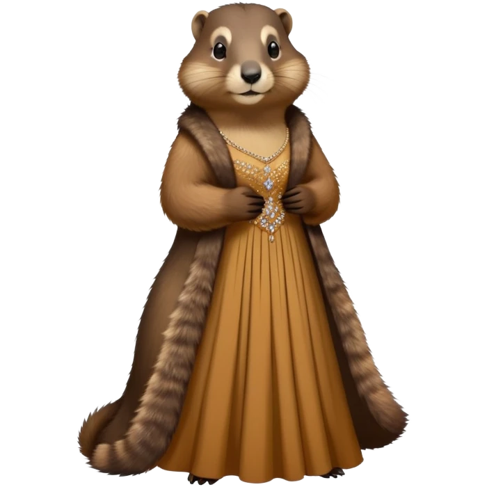 a marmot in an evening dress emoji