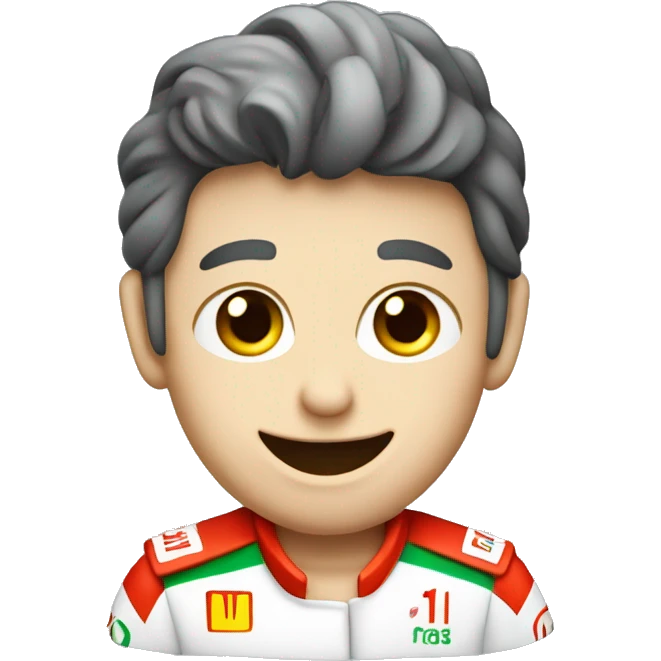 een formule 1 met een bamisch emoji