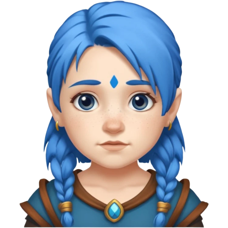 dwarf woman with blue hair emoji