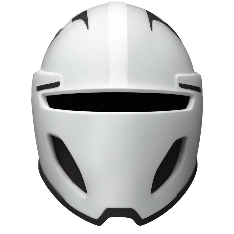 Full-face armet helmet white inlays looking forward emoji