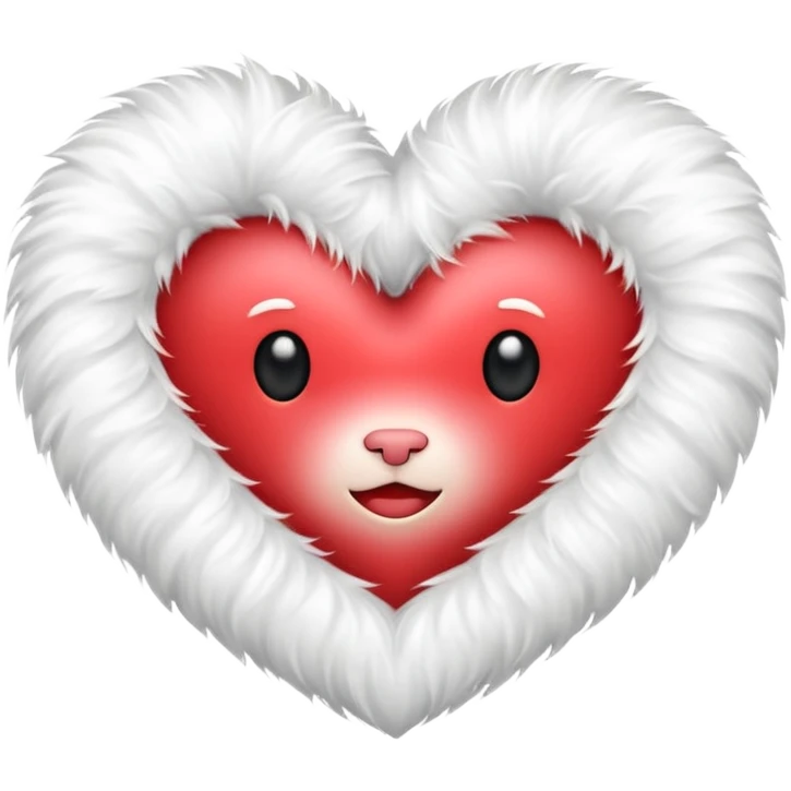 heart made out of white fur emoji