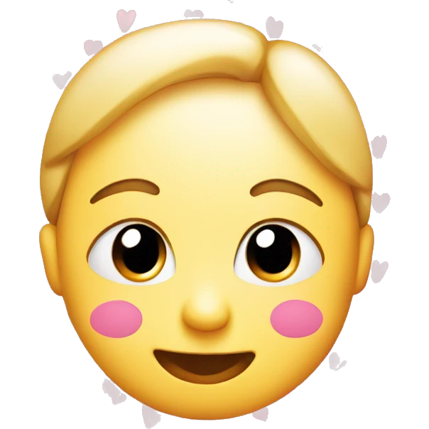 blushing face emoji with hearts all over face girly cute emoji