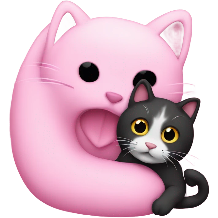 the pink letter s with a cat hugging it  emoji