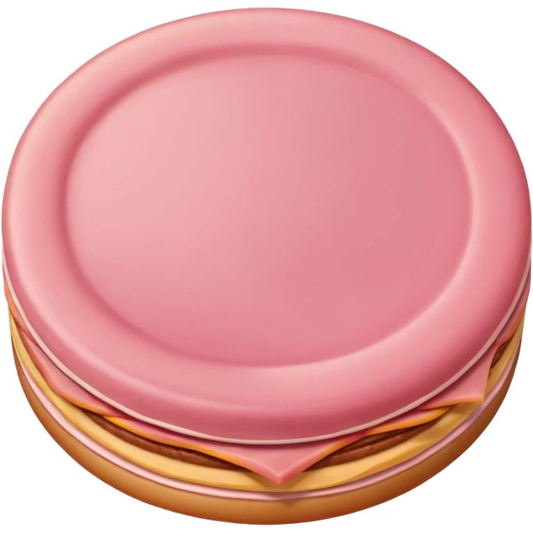 plain round bologna slice, pink emoji