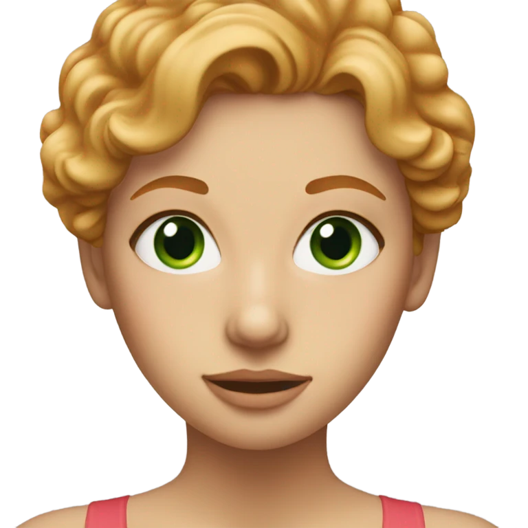 strawberry blonde woman with green eyes emoji