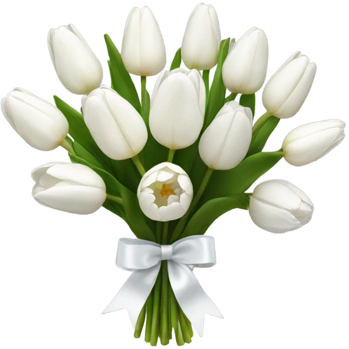 white tulip bouquet  emoji