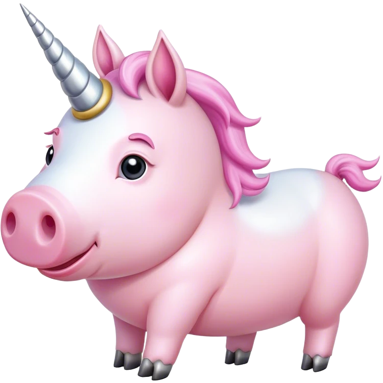 A unicorn riding on a pig emoji