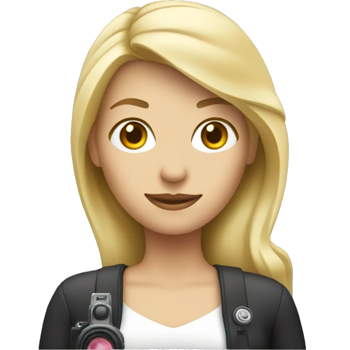 Blonde Woman with a camara in her Hand  emoji