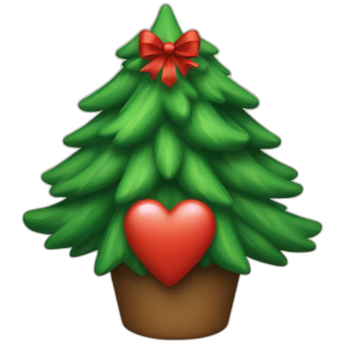 The heart of the Christmas tree emoji