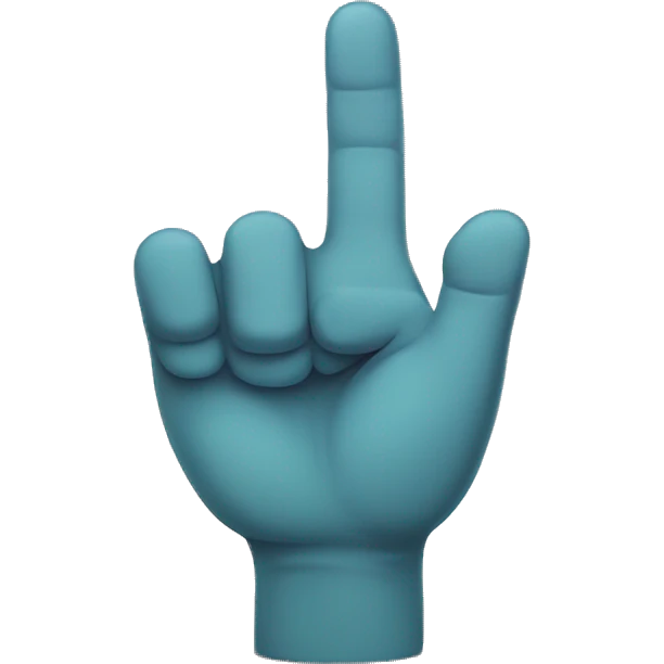 a cartoon hand with 3 fingers up emoji